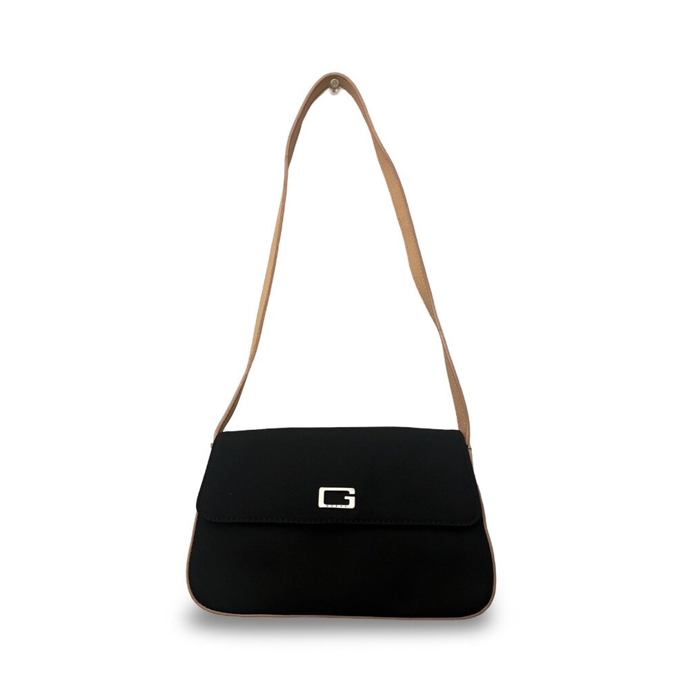 Vintage Y2K "Guess Inspired" Black and Tan Mini Shoulder Bag